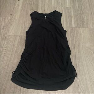 Apana Black Side-Ruched Sleeveless Tank Top